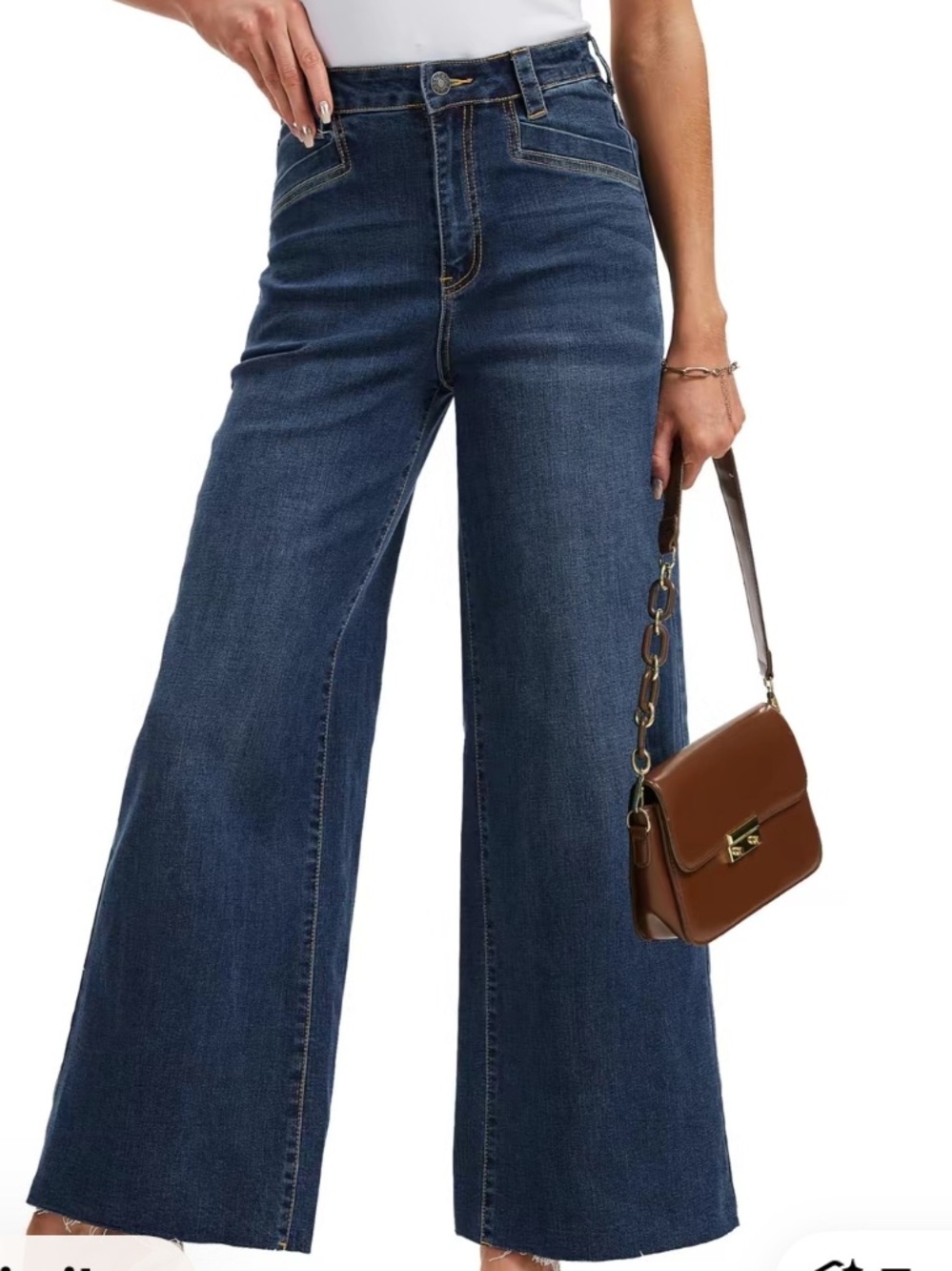 YUCOLEN Women's Wide Leg Jeans Baggy High Waist Stretchy size medium.